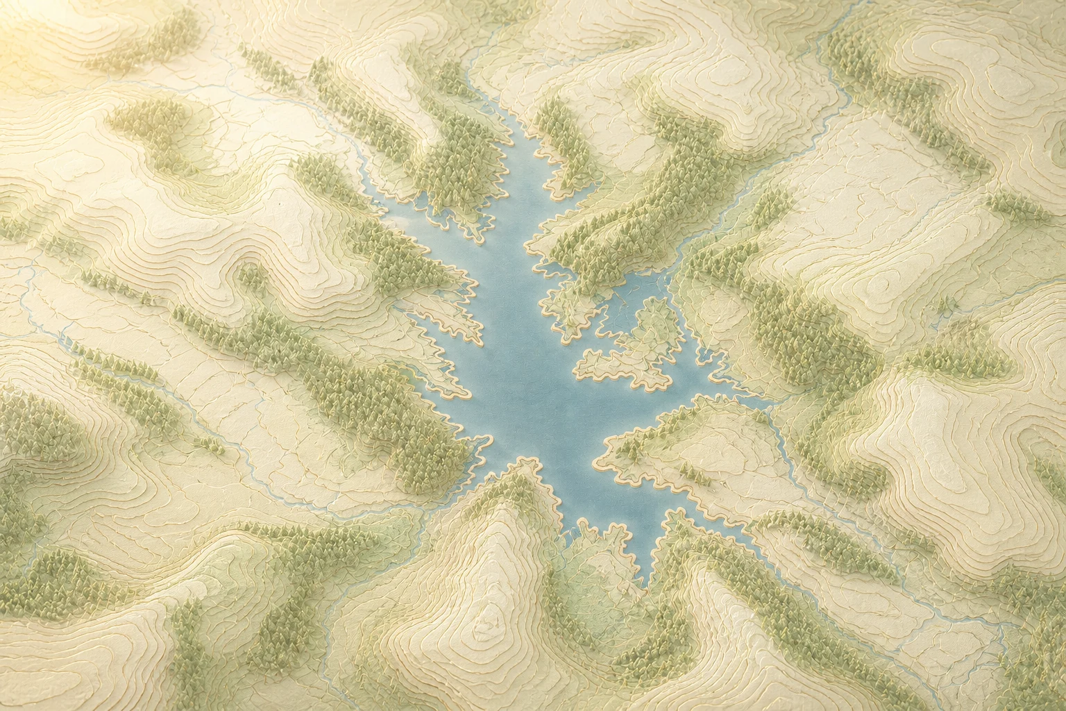 Custom topographic service area map centered on LaDue Reservoir